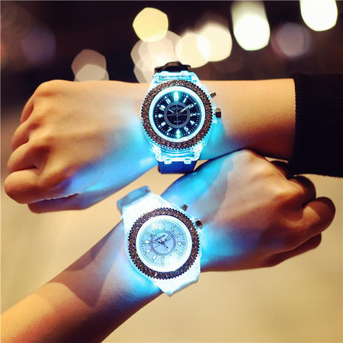 GENVIVIA Women Man Lovers Fashion LED Backlight Sport Waterproof Quartz Wrist Watches saat relogio kol saati reloj montre xfcs