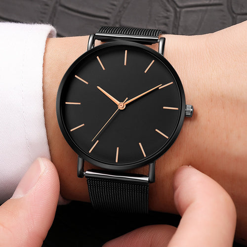 Free shipping men's and women's watch mesh stainless steel bracelet casual watch women's watch reloj mujer relogio feminino