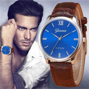 Mens Watches Top Brand Luxury Geneva Retro Design Leather Band Analog Hour Alloy Quartz Wrist Watch Clock Men Relogio Masculino