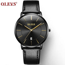 OLEVS Ultra thin Fashion Male Wristwatch Leather Business Waterproof Scratch-resistant