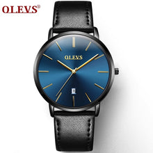 OLEVS Ultra thin Fashion Male Wristwatch Leather Business Waterproof Scratch-resistant