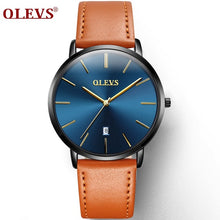 OLEVS Ultra thin Fashion Male Wristwatch Leather Business Waterproof Scratch-resistant