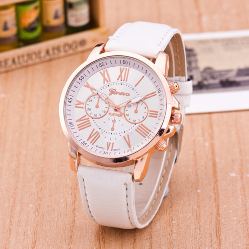 CAY Casual Leather Quartz Watches Women Men Analog Geneva Wristwatches Ladies Students Children Women Watches Relogio Feminino