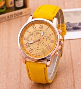 CAY Casual Leather Quartz Watches Women Men Analog Geneva Wristwatches Ladies Students Children Women Watches Relogio Feminino