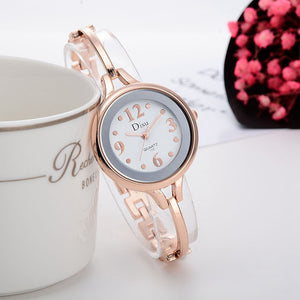 Rose Plated Women's Elegant Rhinestone Bracelet Fashion Watches