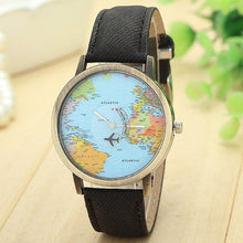 Hot Sale Mini World Fashion Quartz Watch Men Unisex Map Airplane Travel Around The World Women Leather Dress Wrist Watches #Ju