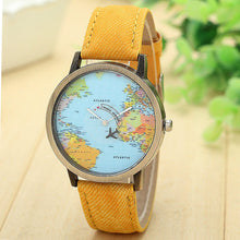 Hot Sale Mini World Fashion Quartz Watch Men Unisex Map Airplane Travel Around The World Women Leather Dress Wrist Watches #Ju