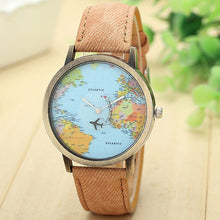 Hot Sale Mini World Fashion Quartz Watch Men Unisex Map Airplane Travel Around The World Women Leather Dress Wrist Watches #Ju