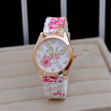 xiniu Fashion Women Girl Causal Dress Watch Silicone Rose Flower Print Jelly Quartz