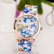 xiniu Fashion Women Girl Causal Dress Watch Silicone Rose Flower Print Jelly Quartz