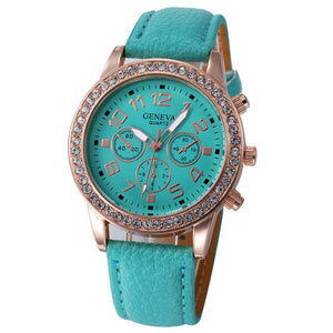 Luxury Fashion Watches Women Casual Checkers Faux Leather Quartz Analog Wrist Watch Relogio Feminino Female Ladies Watch