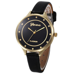 Montres Women Watches Geneva Watch Small Faux Leather Quartz