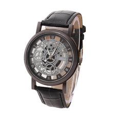 Fashion Business Skeleton Watch Men Engraving Hollow Reloj Hombre Dress Quartz