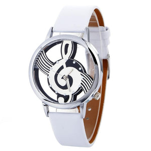 Fashion bracelets Quartz Women Watch Musical Note Painting Leather Bracelet