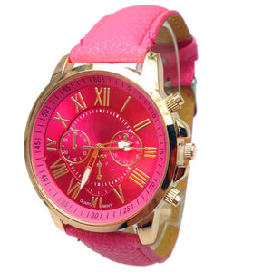 Watches Women Fashion Stylish Numerals Faux Leather Analog Quartz