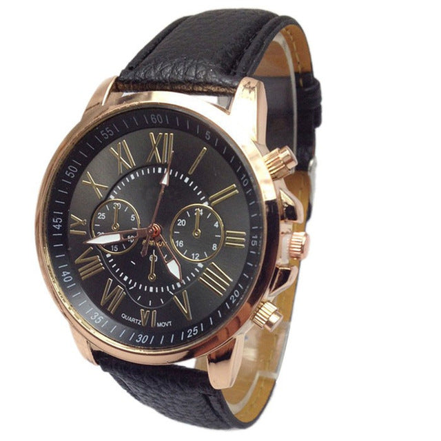 Watches Women Fashion Stylish Numerals Faux Leather Analog Quartz