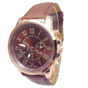 Watches Women Fashion Stylish Numerals Faux Leather Analog Quartz